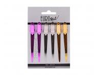 Metalowy klips do wosw Eurostil Professional - 9 cm - mix kolorw - 6 szt