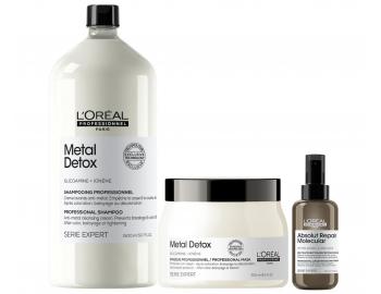 Zestaw do w�os�w farbowanych i zniszczonych Lor�al Professionnel Metal Detox + kuracja wst�pna Absolut Repair Molecular 100 ml g