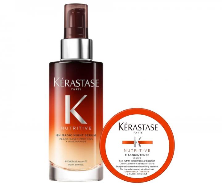 Od�ywcze serum na noc bez sp�ukiwania K�rastase Nutritive 8H Magic Night Serum - 90 ml + od�ywcza maska 75 ml gratis