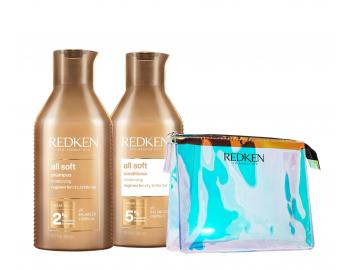 Zestaw do piel�gnacji w�os�w suchych i �amliwych Redken All Soft - szampon + od�ywka + kosmetyczka gratis
