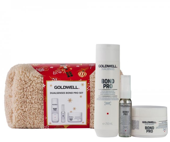Zestaw upominkowy wzmacniajcy wosy Goldwell Dualsenses Bond Pro Set + kosmetyczka gratis