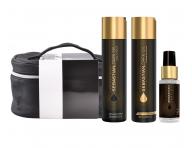 Zestaw upominkowy nadajcy wosom gadko i poysk Sebastian Professional Dark Oil + kosmetyczka