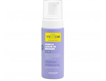 Fioletowa pianka neutralizuj�ca ��te tony bez sp�ukiwania Yellow Professional Silver Purple Leave-In Mouse - 160 ml