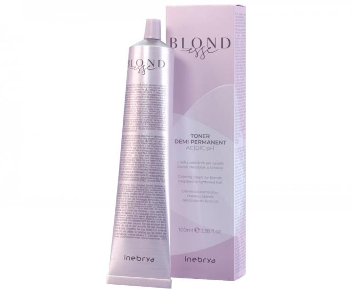 Krem tonujcy wosw do blond i rozjanionych Inebrya Blondesse Toner Demi Permanent 100 ml - metaliczny perowo-szary