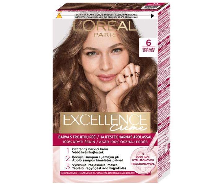 Farba do trwa�ej koloryzacji Lor�al Excellence Creme - 6 ciemny blond