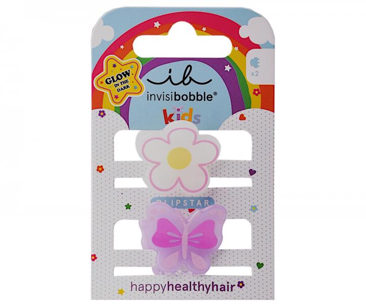 Wesoe spineczki klamerki do wosw dla dzieci Invisibobble Clipstar Happy Flower - 2 szt.