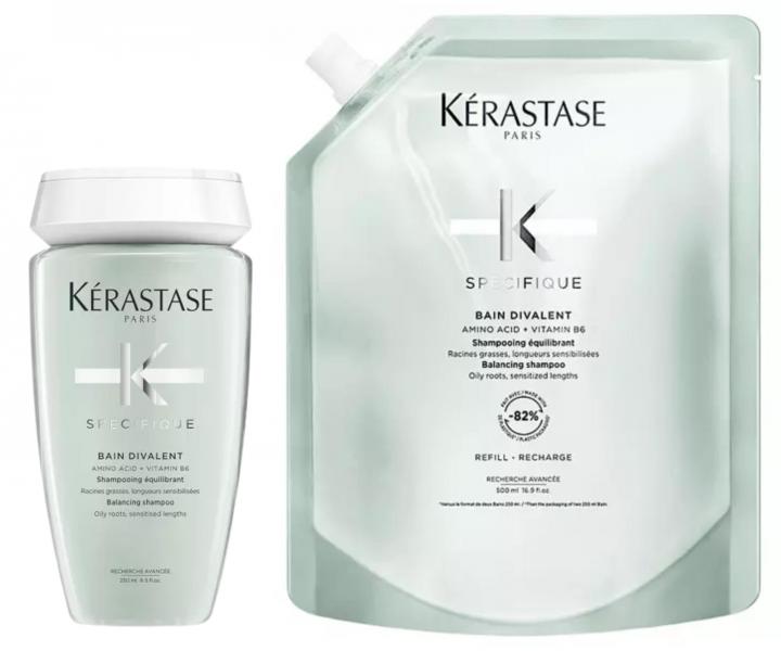 Szampon koj�cy do w�os�w przet�uszczaj�cych si� i wra�liwych K�rastase Specifique Divalent - 250 ml + zapas 500 ml