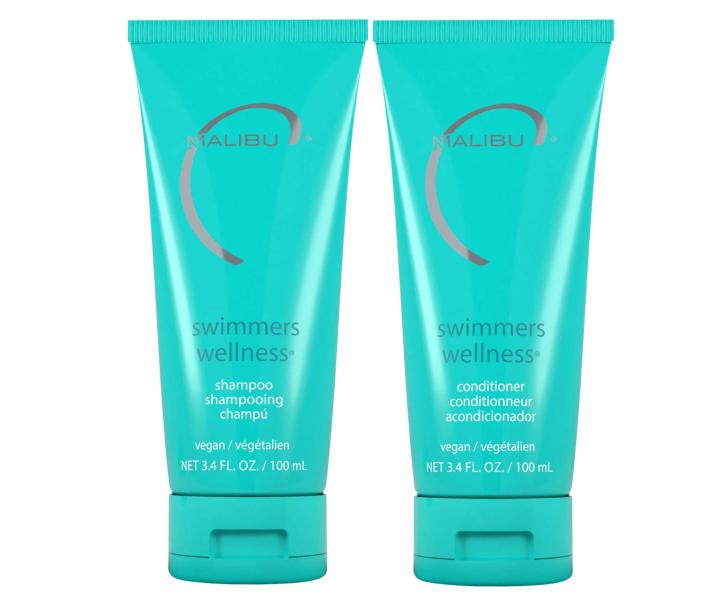 Zestaw podr�ny do w�os�w obci��onych sol� i chlorem Malibu C Swimmers Wellness - szampon 100 ml + od�ywka 100 ml