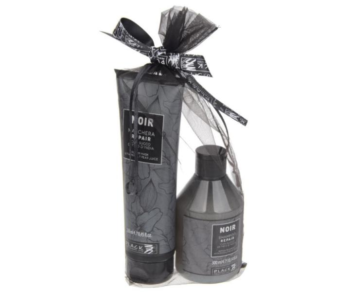 Zestaw upominkowy odbudowujcy - szampon i maska do wosw zniszczonych Black Noir Repair