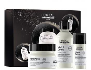 Zestaw upominkowy do w�os�w farbowanych i zniszczonych Lor�al Professionnel Serie Expert Metal Detox Trio