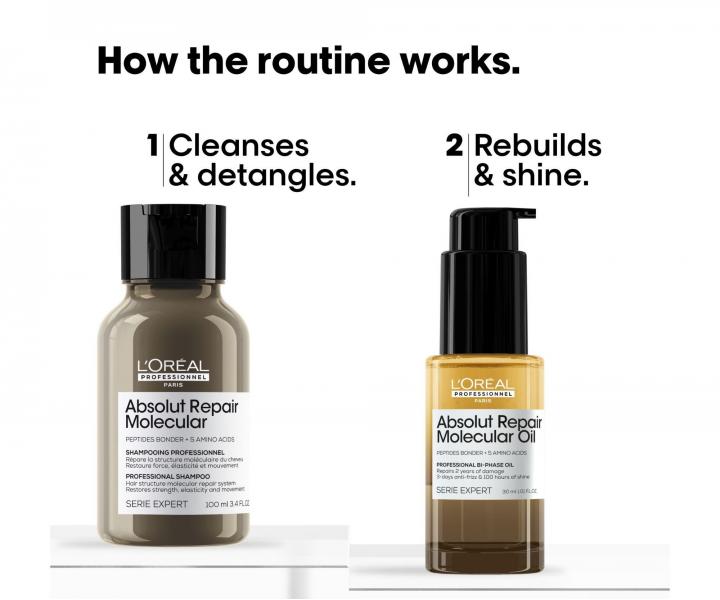 Zestaw podr�ny do w�os�w zniszczonych Lor�al Professionnel Serie Expert Absolut Repair Molecular Repair & Shine Kit