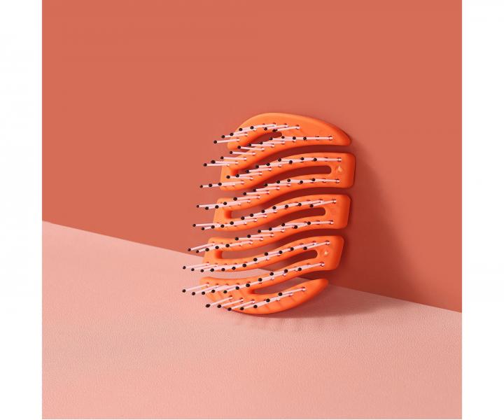 Szczotka do w�os�w z w�osiem nylonowym Sister Young Mila Pocket Hair Brush - pomara�czowa