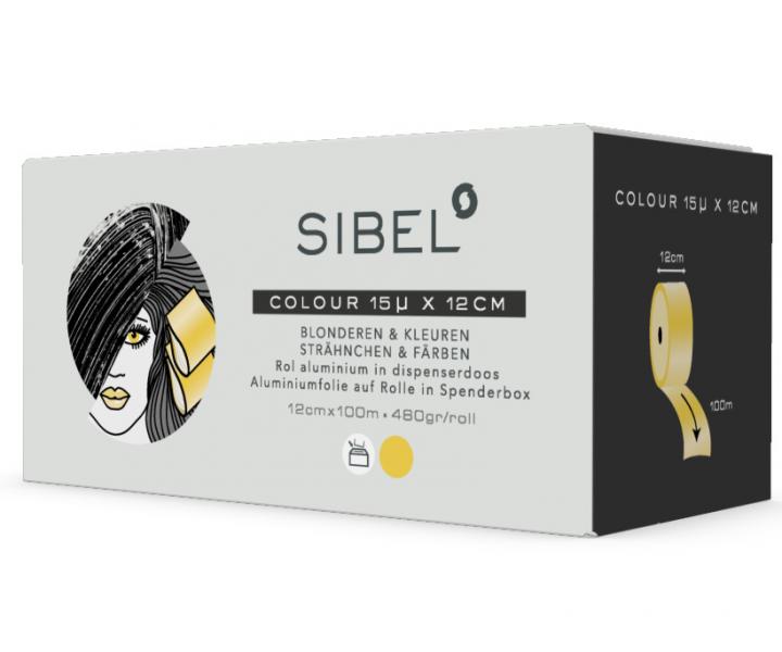 Profesjonalna folia fryzjerska aluminiowa Sibel - 15 mikronw - 100 m - zota