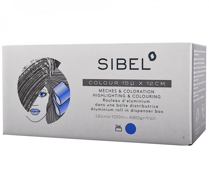 Profesjonalna folia fryzjerska aluminiowa Sibel - 15 mikronw - 100 m - niebieska