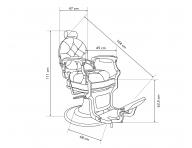 Fotel fryzjerski barberski Sibel Barburys Malone - brzowy