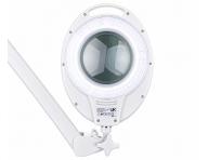 LED lampa z lup� na statywie oraz z uchwytem do blatu Weelko Mega+ White- 5 dioptrii