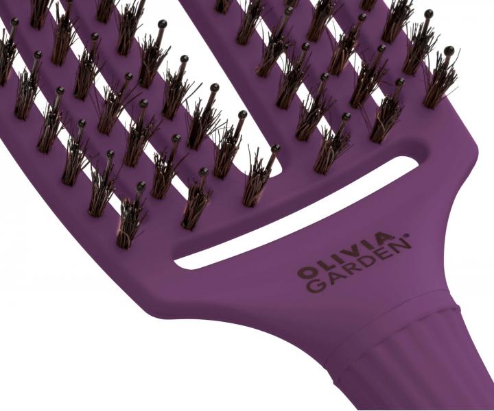 Szczotka do w�os�w Olivia Garden Fingerbrush Combo Medium ThinkPink Edition - ciemnofioletowa