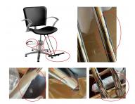 Fotel fryzjerski Eurostil Professional - czarny - II. jako - otarcia i rdza, wgniecenia skry