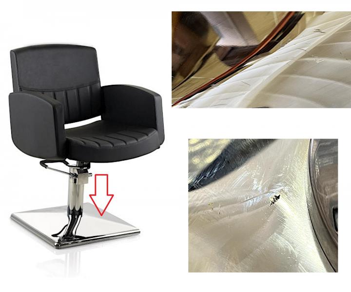 Fotel fryzjerski Detail Fast - czarny - II. jako�� - otarcia na podstawie