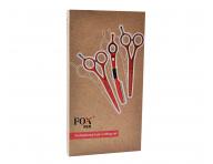 Zestaw no�yczek fryzjerskich 5,5" + brzytwa Fox Color Red - czerwony