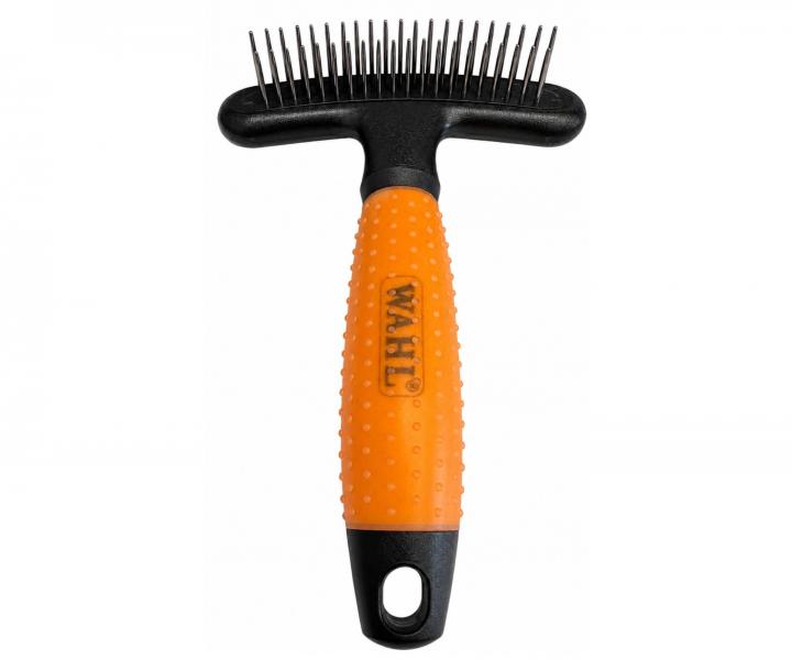 Dwustronny grzebie� do wyczesywania sier�ci zwierz�t Wahl Professional Double Row Rake 58443 - pomara�czowy