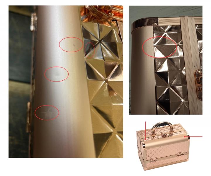 Profesjonalny kufer kosmetyczny Sibel - rose gold - II. jako - wady na powierzchni