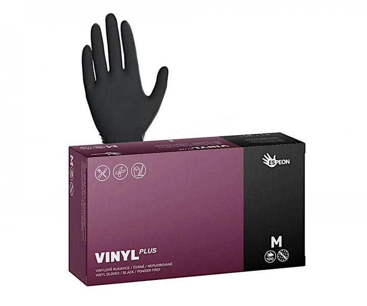 R�kawiczki winylowe Espeon Vinyl Plus - 100 szt - czarne - M - uszkodzone opakowanie