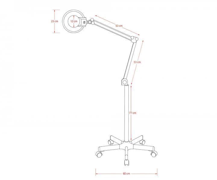 Lampa kosmetyczna z lup� 3,6 dioptrie Weelko Expand 1001A - stoj�ca