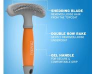 Dwustronny grzebie� do wyczesywania sier�ci zwierz�t Wahl Professional Double Row Rake 58443 - pomara�czowy