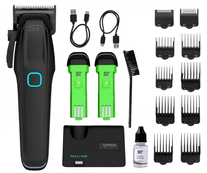Profesjonalna maszynka do strzy�enia z wymiennymi akumulatorami Supreme Trimmer Recharge STC779 - czarna