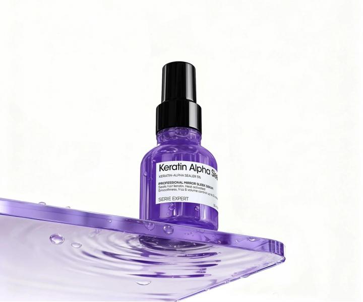 Serum termoochronne wyg�adzaj�ce w�osy pusz�ce si� Lor�al Professionnel Serie Expert Keratin Alpha Sleek Mirror Serum - 50 ml