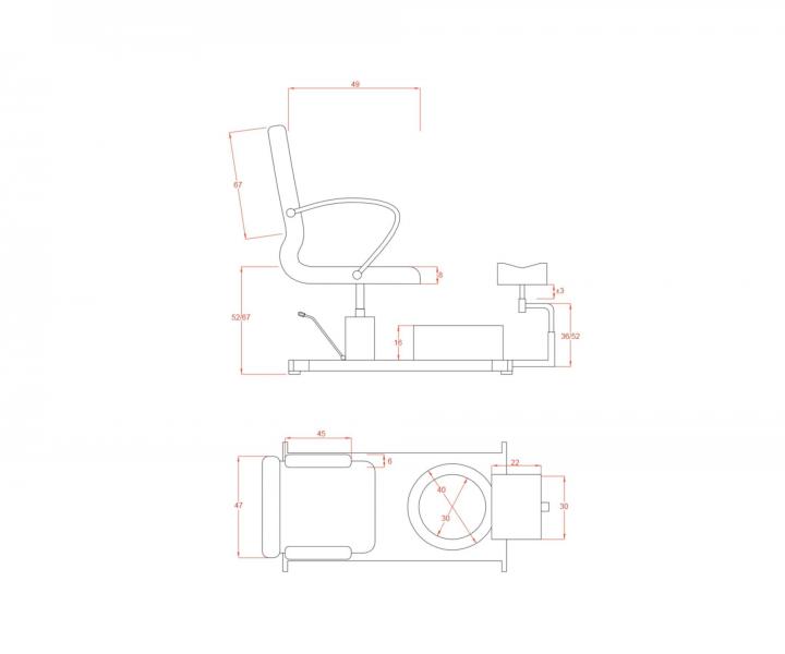 Zestaw do pedicure Weelko Astra - fotel + wanienka do pedicure + podnek - biay