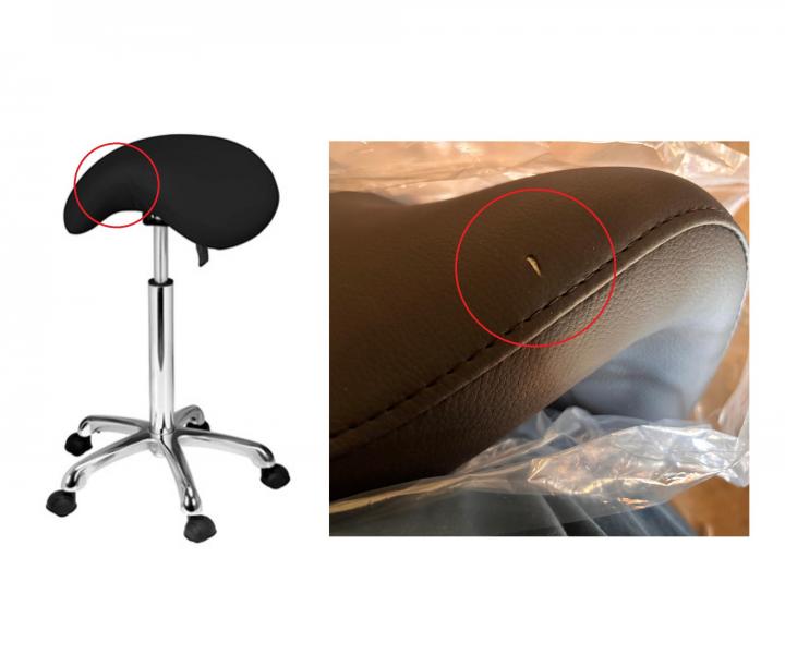 Taboret siod�o na k�kach Weelko Organic - czarny - II. jako�� - rozdarta ekosk�ra