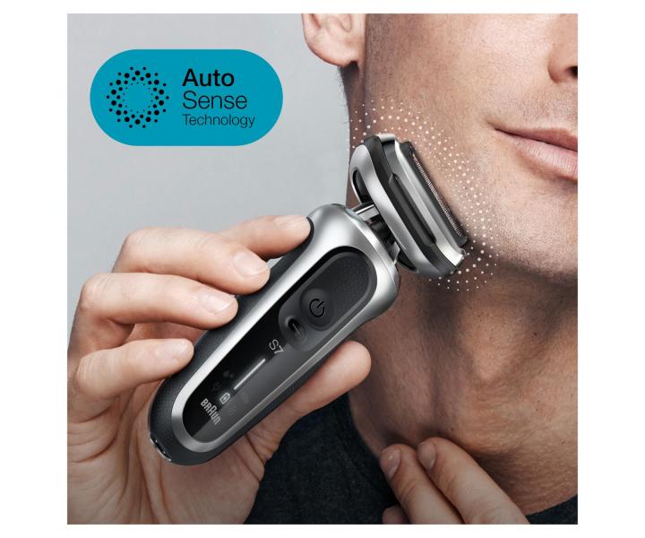 Golarka ze stacj� �aduj�co-czyszcz�c� Braun Series 7 71-7200cc - srebrna