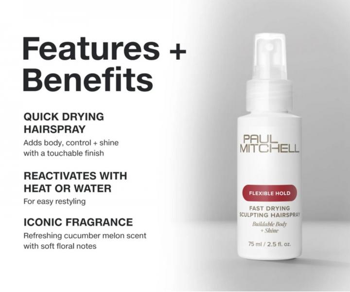 Szybkoschn�cy lakier do w�os�w Paul Mitchell Flexible Hold Fast Drying Sculpting Hairspray - 75 ml