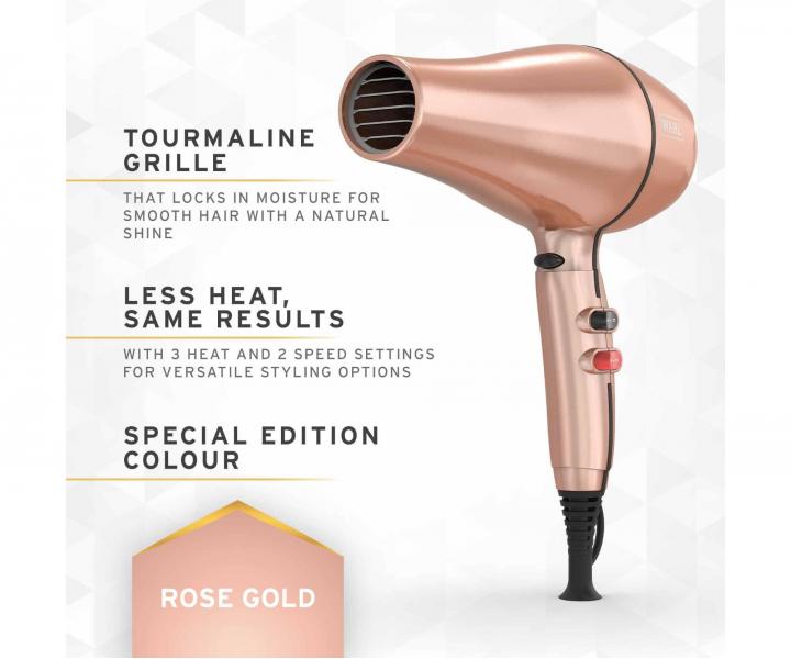 Profesjonalna suszarka do w�os�w Wahl Professional Pro Keratin Hair Dryer 4341-0470 - 2200 W - r�owo-z�ota