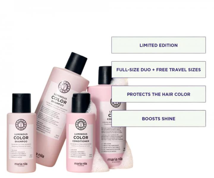 Zestaw upominkowy rozja�niaj�cy do w�os�w farbowanych Maria Nila Luminous Colour Beauty Bag + kosmetyczka gratis