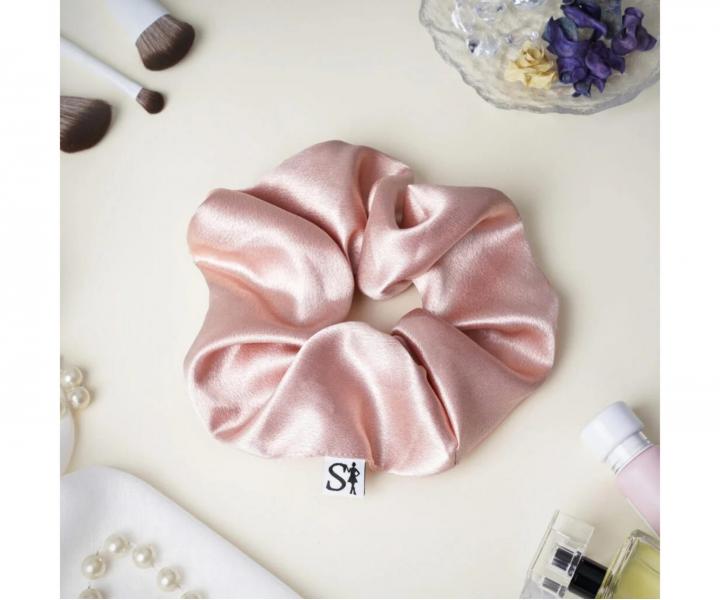Ozdobna gumka satynowa do w�os�w Sister Young Scrunchie Lilu Champagne - szampa�ska