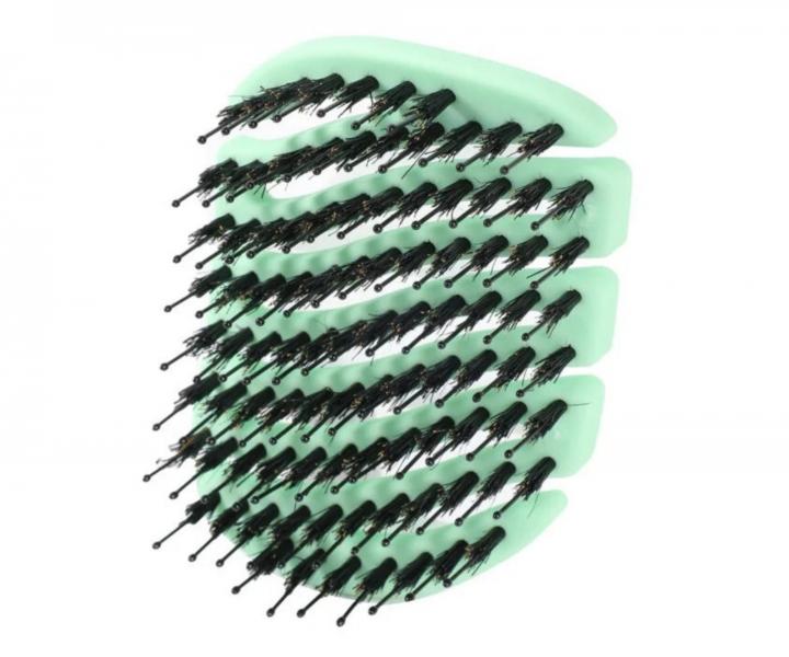 Szczotka do w�os�w z w�osiem dzika i nylonowym Sister Young Mila Pocket Hair Brush - jasnozielona