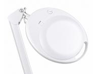 LED lampa z lup� na statywie oraz z uchwytem do blatu Weelko Mega+ White- 5 dioptrii