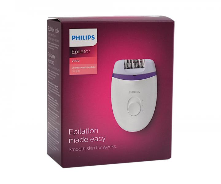 Depilator damski Philips Satinelle 2000 BRE225/00 - bia�o-fioletowy - rozpakowany, uszkodzone opakowanie