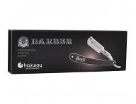 Fartuch fryzjerski mski Hairway Barber - granatowy + brzytwa do golenia zarostu Hairway Razor - czarna gratis