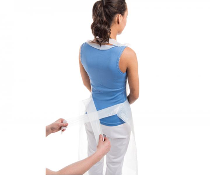 Jednorazowy fartuch Sibel 125 x 75 cm - 100 szt - biay