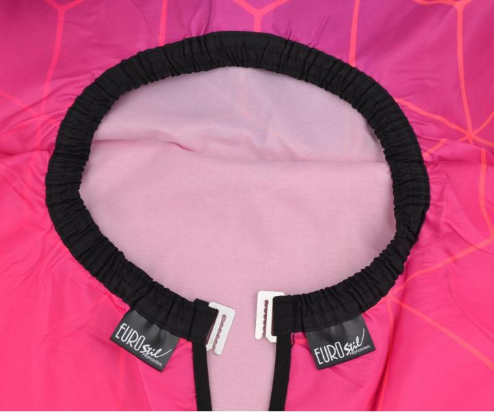 Peleryna fryzjerska do strzyenia wosw Eurostil Professional - wzr geometryczny - metalowy haczyk