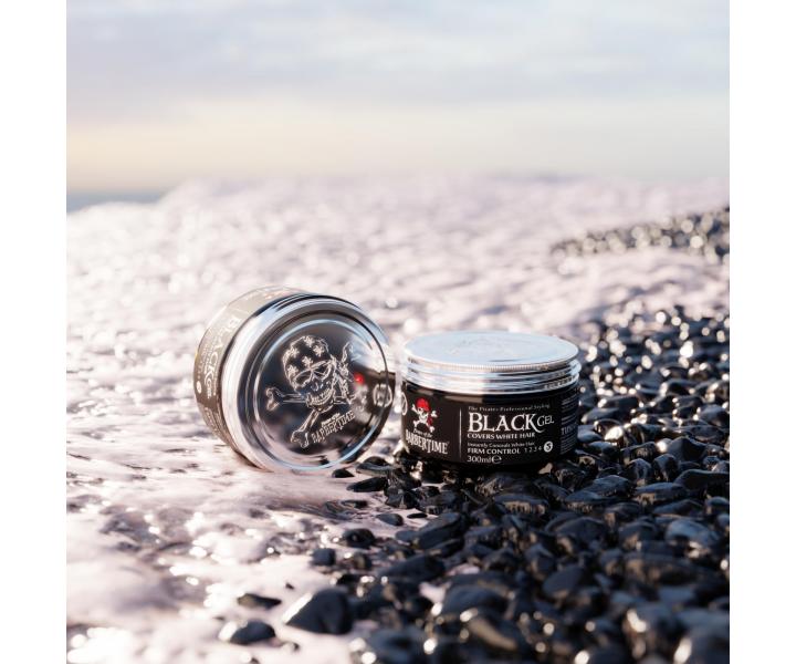 Czarny �el koloryzuj�cy do w�os�w mocno utrwalaj�cy Barbertime Hair Gel Black - 300 ml