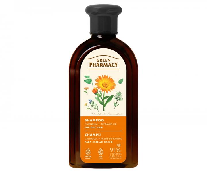 Szampon do wosw przetuszczajcych si z nagietkiem i olejkiem rozmarynowym Green Pharmacy - 350 ml