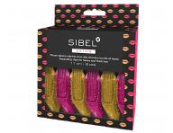 Klipsy do w�os�w Sibel Gator - 11 cm - 6 szt. - r�owe, ��te
