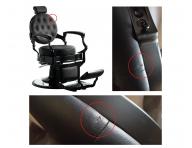 Fotel fryzjerski Barber Hairway Romeo 56258 - czarny - II. jako�� - rozci�ta sk�ra syntetyczna