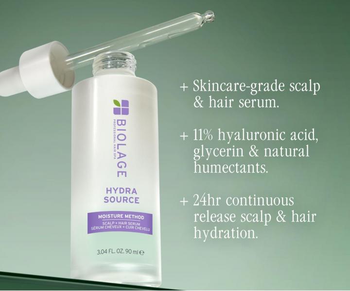 Lekkie serum nawil�aj�ce do w�os�w i sk�ry g�owy Biolage Hydra Source Moisture Method Scalp & Hair Serum - 90 ml