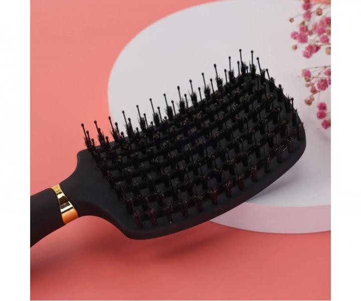 Szczotka do rozczesywania i suszenia w�os�w z w�osiem dzika i nylonowym Sister Young Ovia Hair Brush - czarna